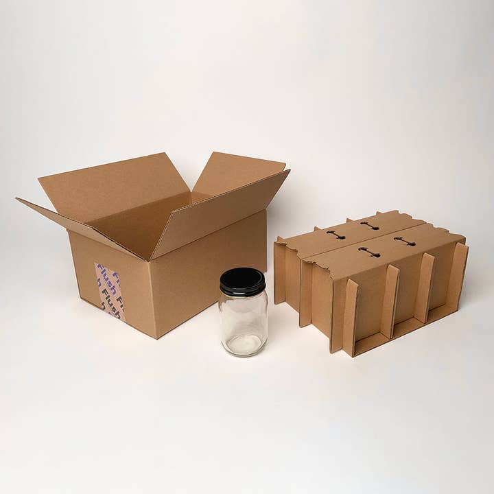 16 oz Canning Jar 6-Pack Shipping Box™ for wholesale by Flush Packaging