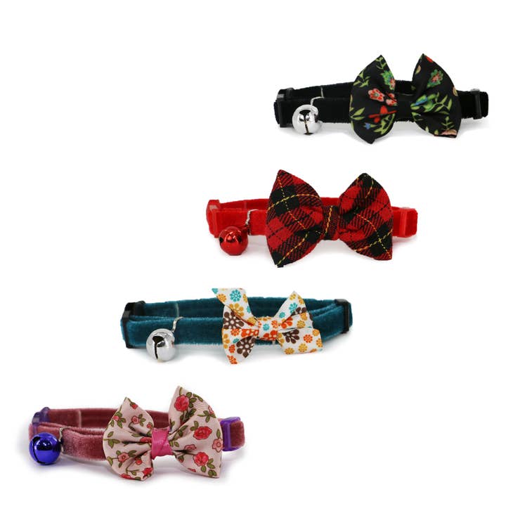 Ancol Pet Products Ltd - Vente Collier – chat - Collier à nœud vintage pour chat, motif floral, bleu sarcelle1