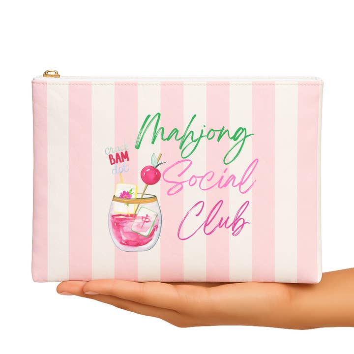 Mahjong Tasche | Mahjong Social Club Flache Reißverschluss Mahjong Geschenk für den Großhandel von Aspen Lane