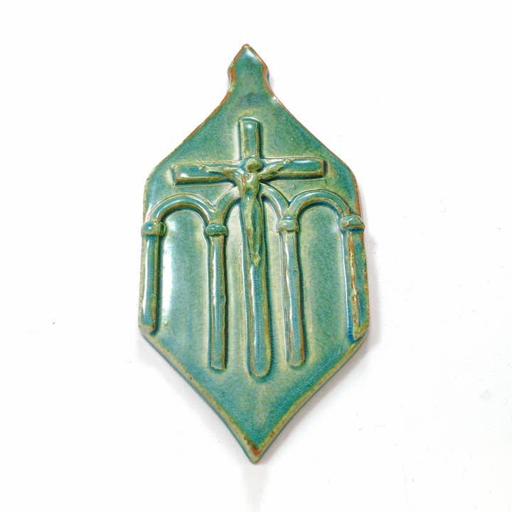 Croce verde rame formella per la vendita all'ingrosso da parte di Ceramiche Lega