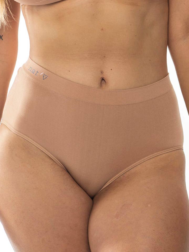 Nat'v Basics - Venta al por mayor Ropa interior - Mujer - Set de 4 calzoncillos clásicos de Tones: blanco, hueso, haya y bronce
