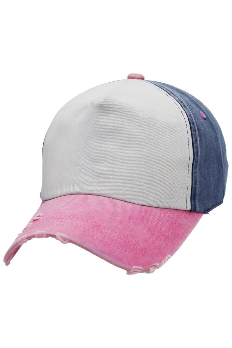 Cap Zone - Wholesale Baseball Cap - Unisex - Distressed Dirty Wash Five Panel Baseball Cap0