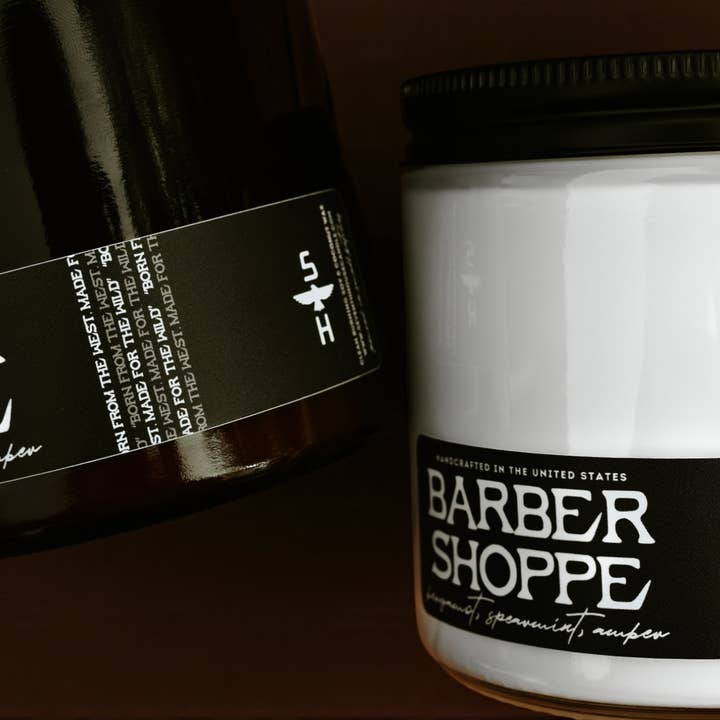 Seventh House Candle - Vente Bougie en bocal - BARBER SHOPPE - Bougie à la bergamote et à l'ambre1