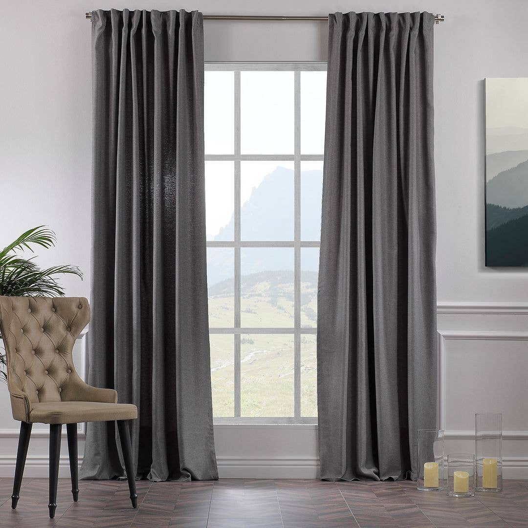 Bes Home Design - Wholesale Curtain - Extra Long Faux Linen Decorative  Custom Size Curtain10