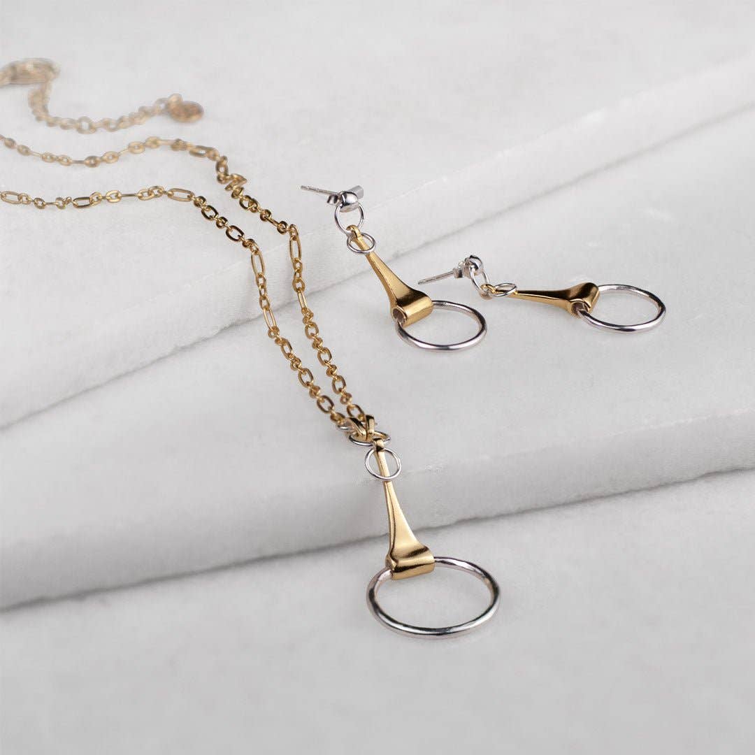URBAN-EQUESTRIAN - Wholesale Dangle Earrings - Camden - Equestrian Horse Bit Earring in Two Tone5