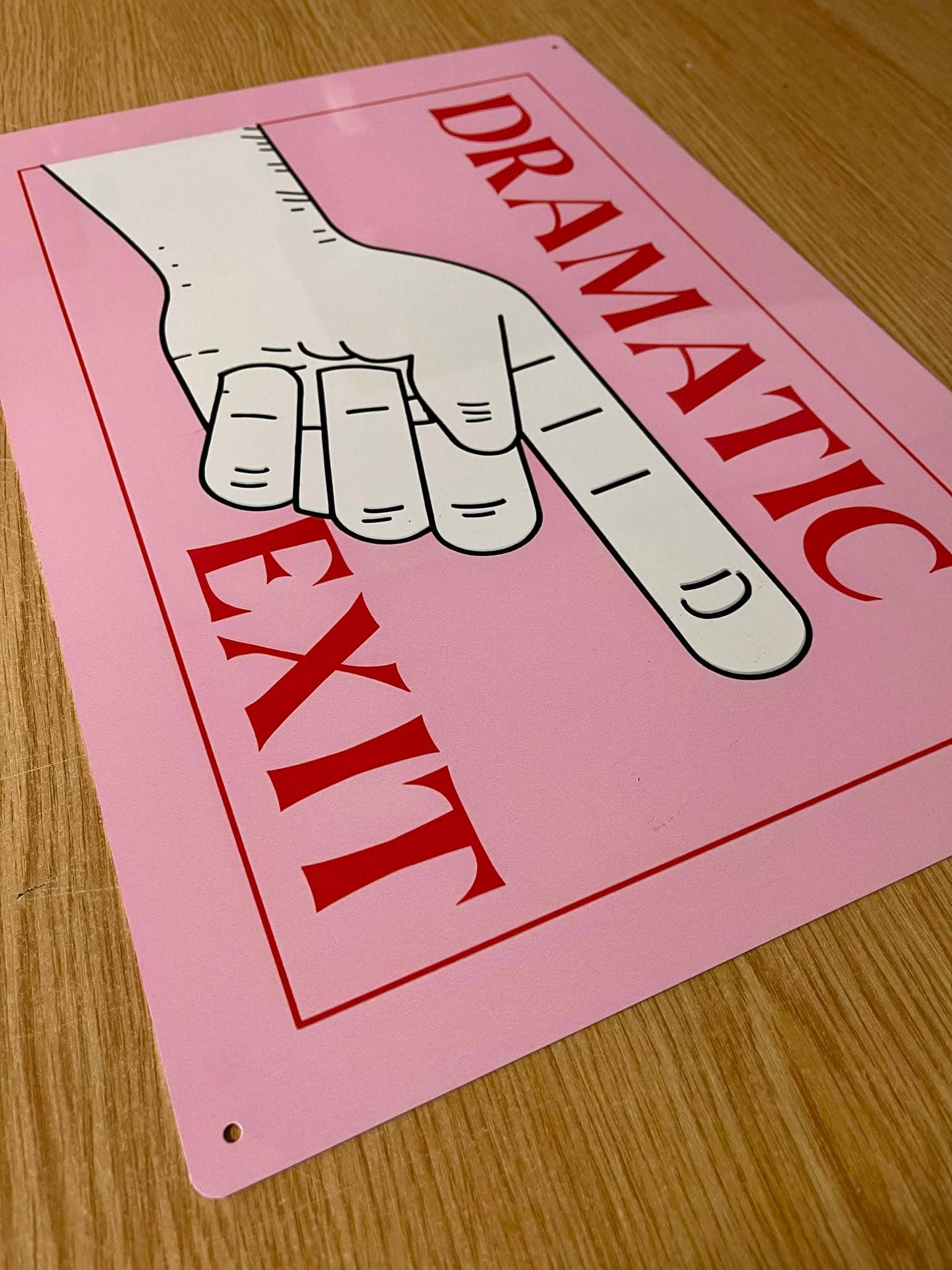 The British Metal Signs Company – wholesale Sign – Dramatic Exit Pointing Hand Metal Sign Plaque1