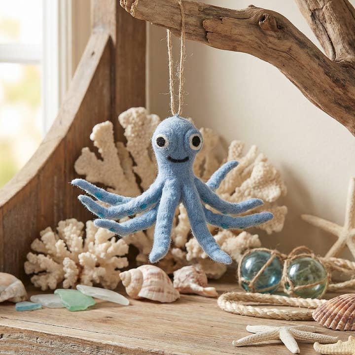 Håndlavede Filt Ollie Octopus Fair trade Hængende Decor for engroshandel hos Felt So Good