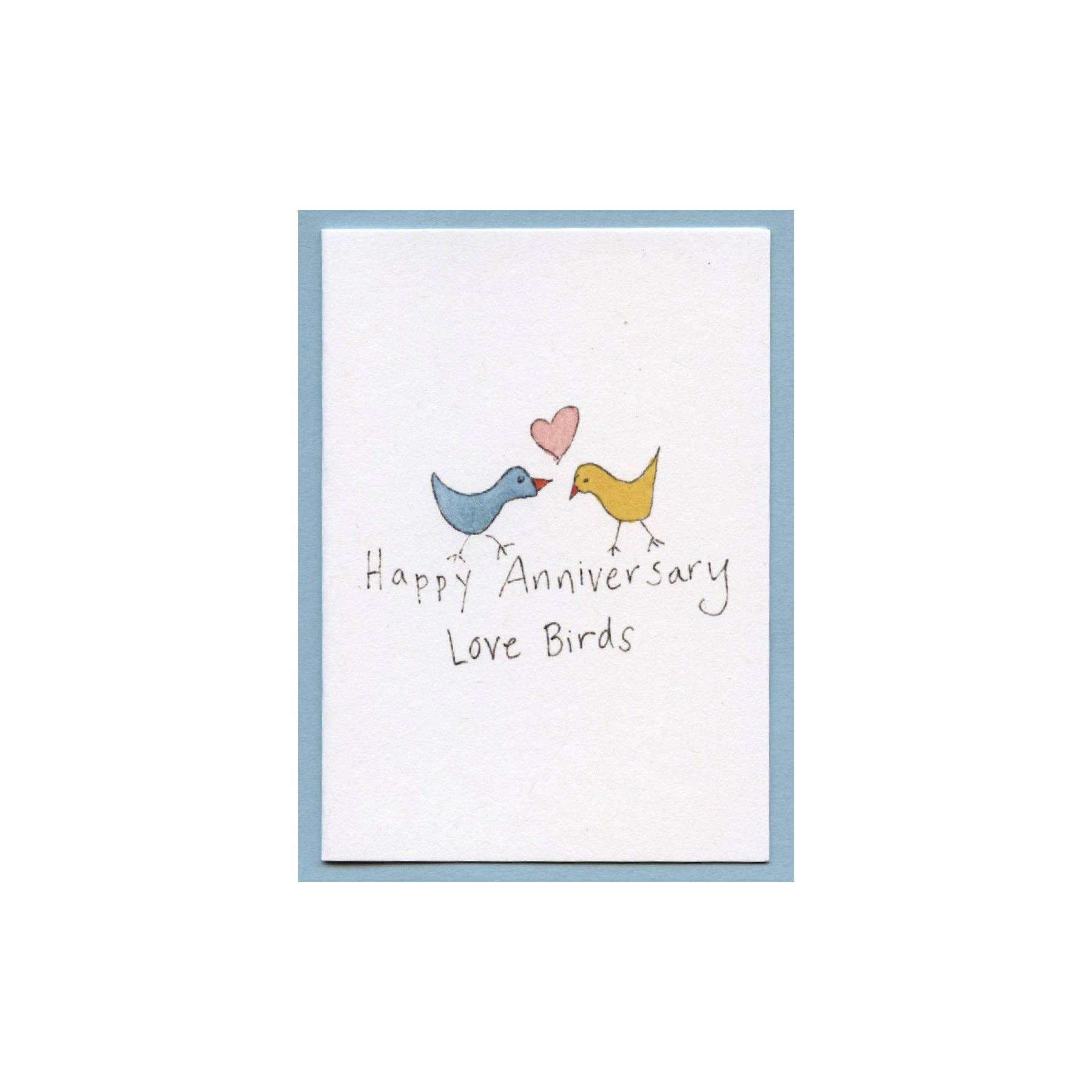 Zucchini Fish - Wholesale Anniversary Card - Happy Anniversary Love Birds Enclosure Card