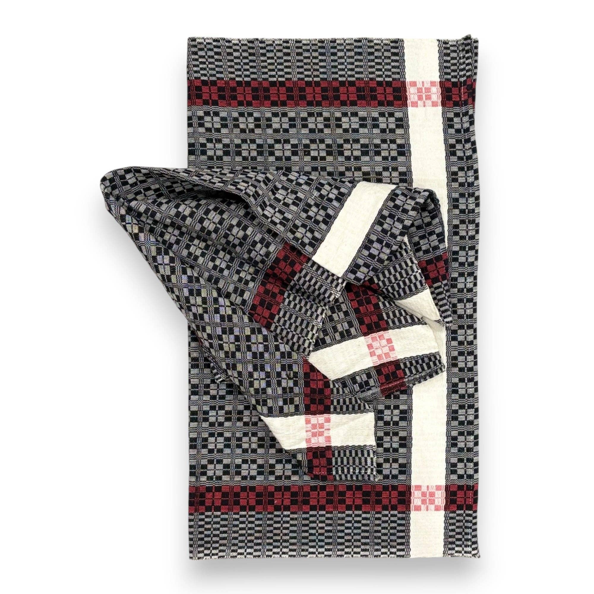 Dandarah – Großhandel Geschirrtücher – Handgewebtes schwarz-weiß kariertes Küchentuch5