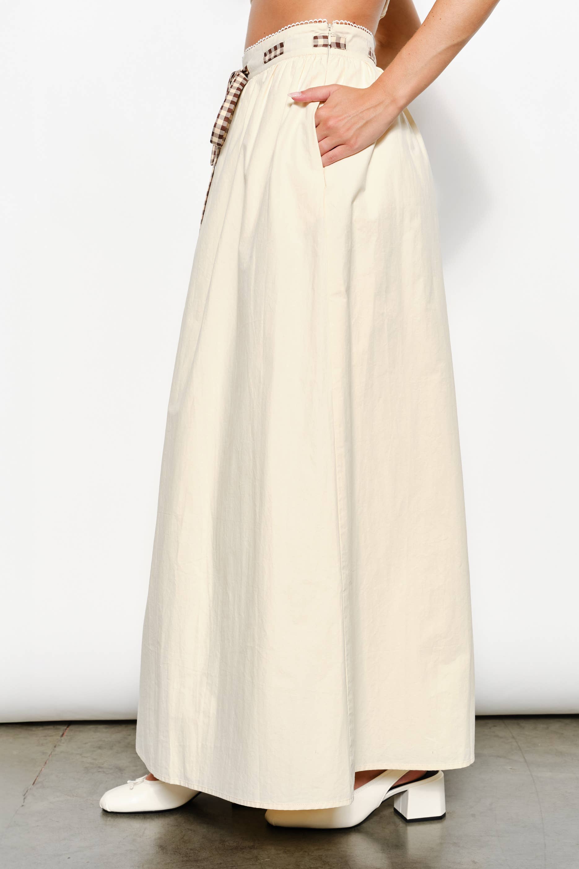 Beige OPHELIA FULL MAXI SKIRT - Whimsical, Timeless for wholesale on Faire3