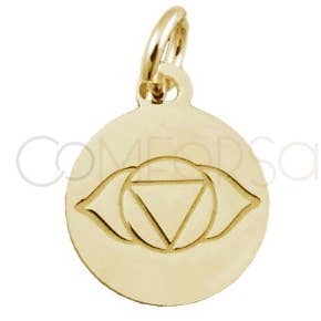 COM FORSA SL - Wholesale Individual Charm/Pendant - Sterling Silver 925 Gold-Plated "Ajna" Pendant 10 Mm0