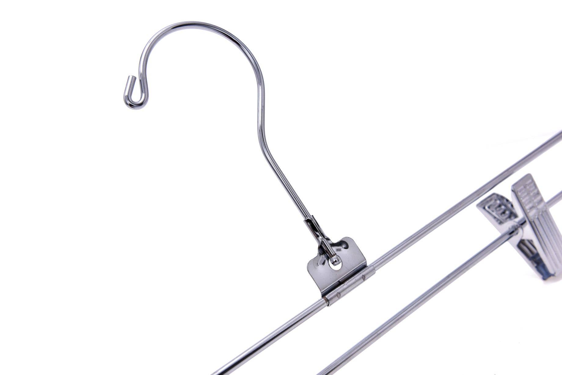 Quality Hangers - Wholesale Clothes Hangers - M053 Heavy Duty Metal Hanger + Clips Swivel Hook - 100pcs5