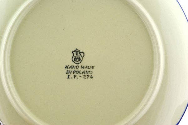 Polmedia Polish Pottery - Wholesale Dinner Plate - Dessert Plate 8" Scarlet Pimpernel Flower Theme3