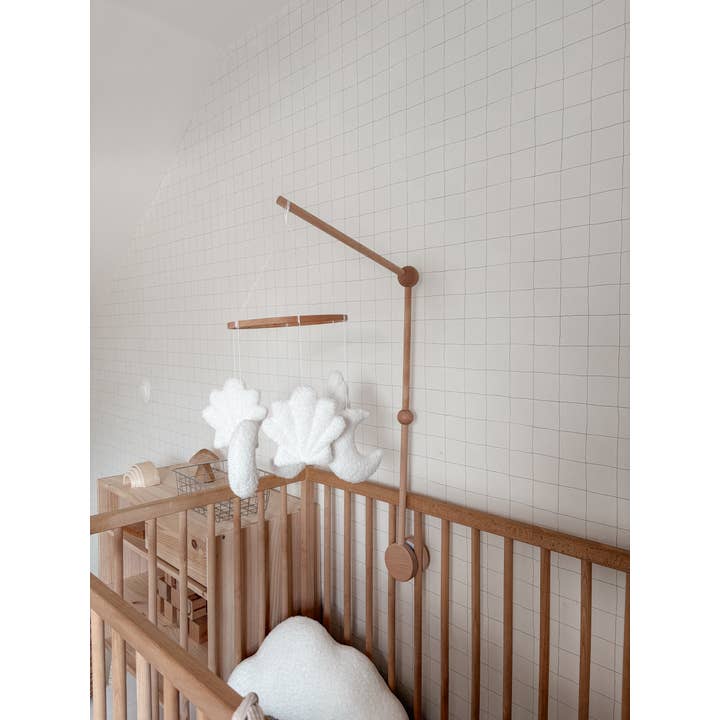 Edie & Joe - Wholesale Baby Mobile - Micro Boucle Shell & Moon Mobile Nursery Decor3