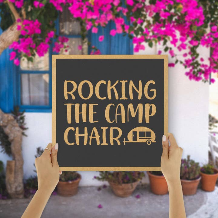 Rocking the Camp Chair - Laser Engraved MDF Wooden Wall Art for wholesale by Mekanu