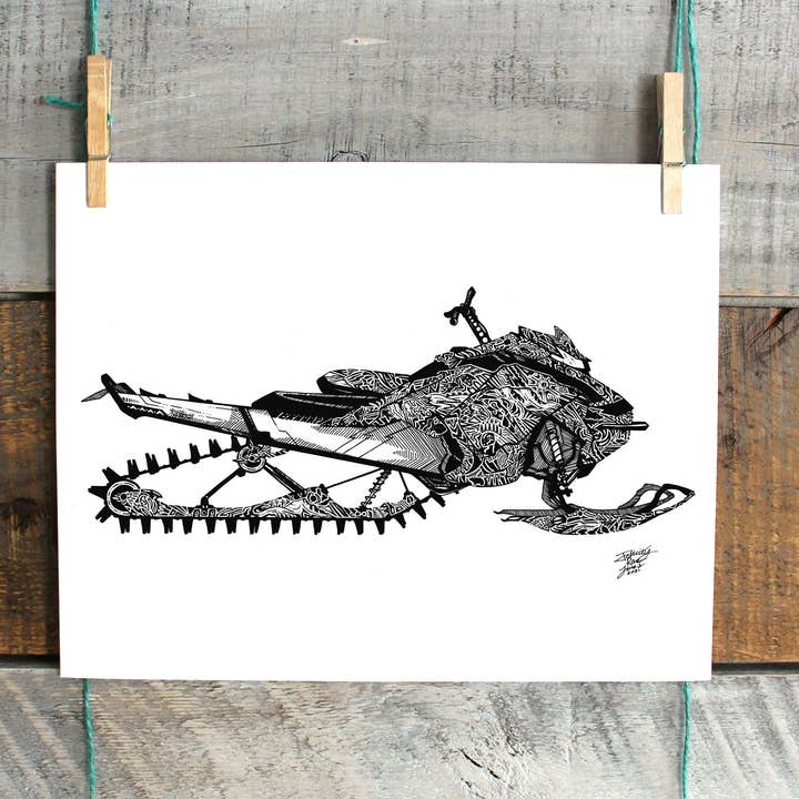 Doodle Snowmachine - Impresión de Bellas Artes para venta al por mayor de FJ Creations