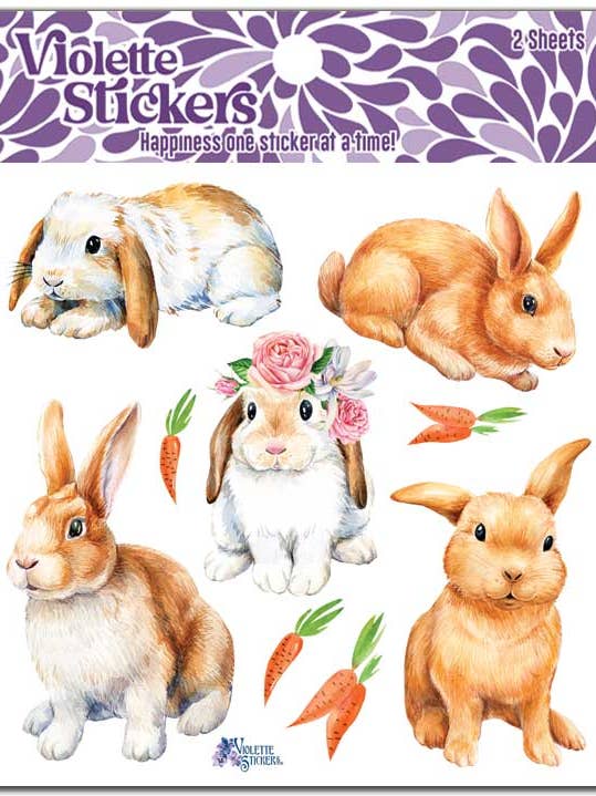 K162 Real Easter Bunnies Stickers for wholesale by Violette Stickers