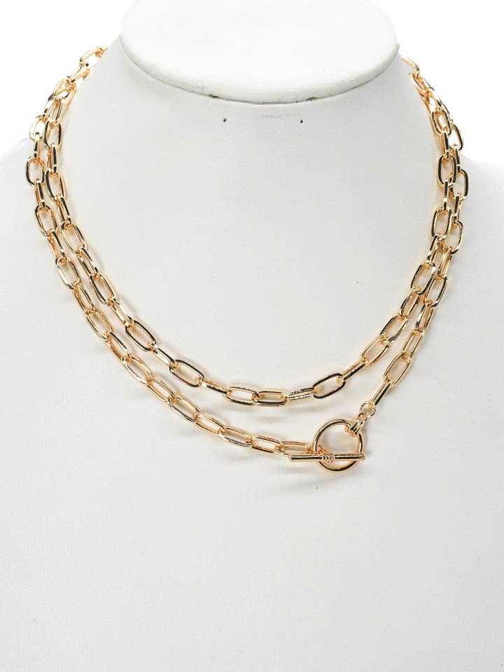 Small Oval Chain Toggle Link & Chain Necklace for wholesale by MiMi Wholesale