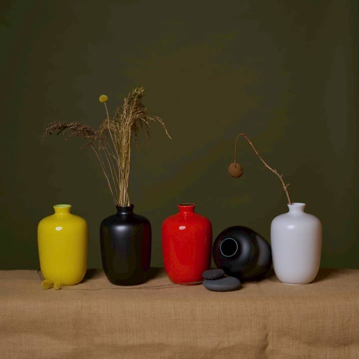 Florero de porcelana brillante ciruela para venta al por mayor de Middle Kingdom