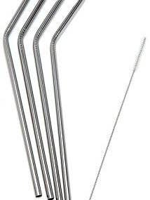 Cannucce in acciaio inossidabile, piegate (confezione da 4 con detergente extra) per la vendita all'ingrosso da parte di Bare & Co.