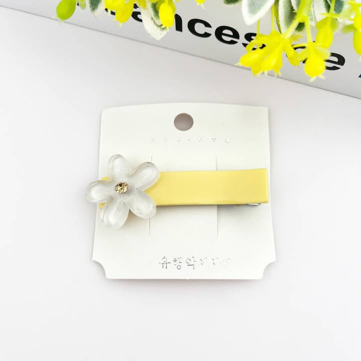 TheDivaSoap – wholesale Hårklämma - Dam – Klar acetat blomma hårklämma, Delikat blomstersidoklämma