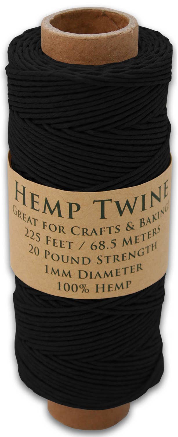 Hemptopia – wholesale Snöre – Hemptopia hampasnöre 1 mm, 225 ft (68,6 m), 18 färger, 100 % naturligt18