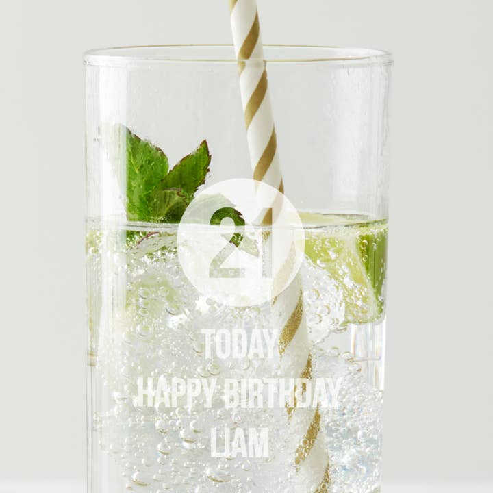Gepersonaliseerd Special Age Birthday Hi Ball Glass voor voor wholesale door Becky Broome