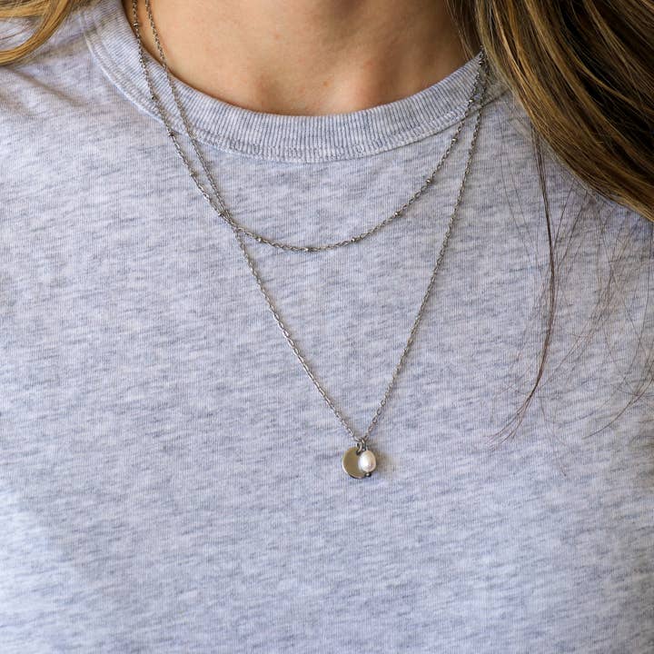 Horace Jewelry - Wholesale Pendant/Charm Necklace - Durpa layered necklace with freshwater pearl
