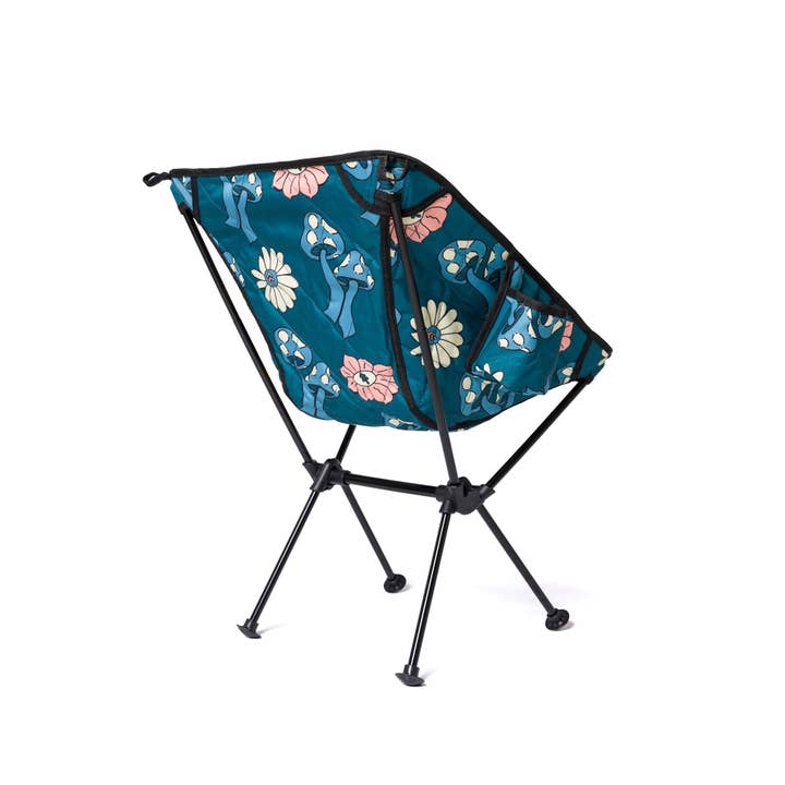 Dusty Teal Shrooms Quilted Packable Camp Chair for wholesale on Faire