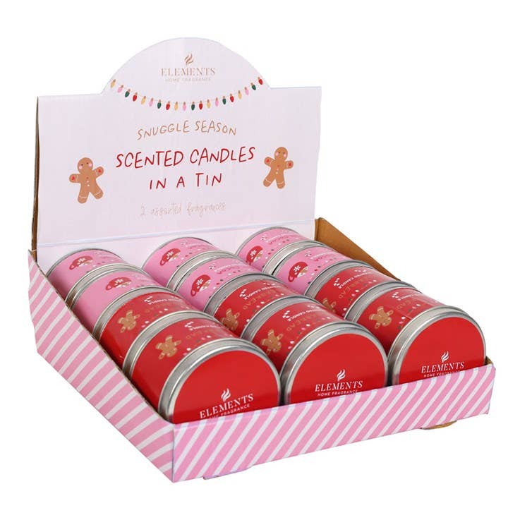 Something Different Wholesale - Wholesale Jar/Filled Candle - Set of 12 Snuggle Season Christmas Candles in Display