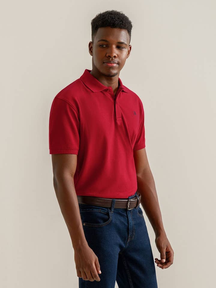 Polo uni Pique - Rouge pour la vente par Brian Oak Limited