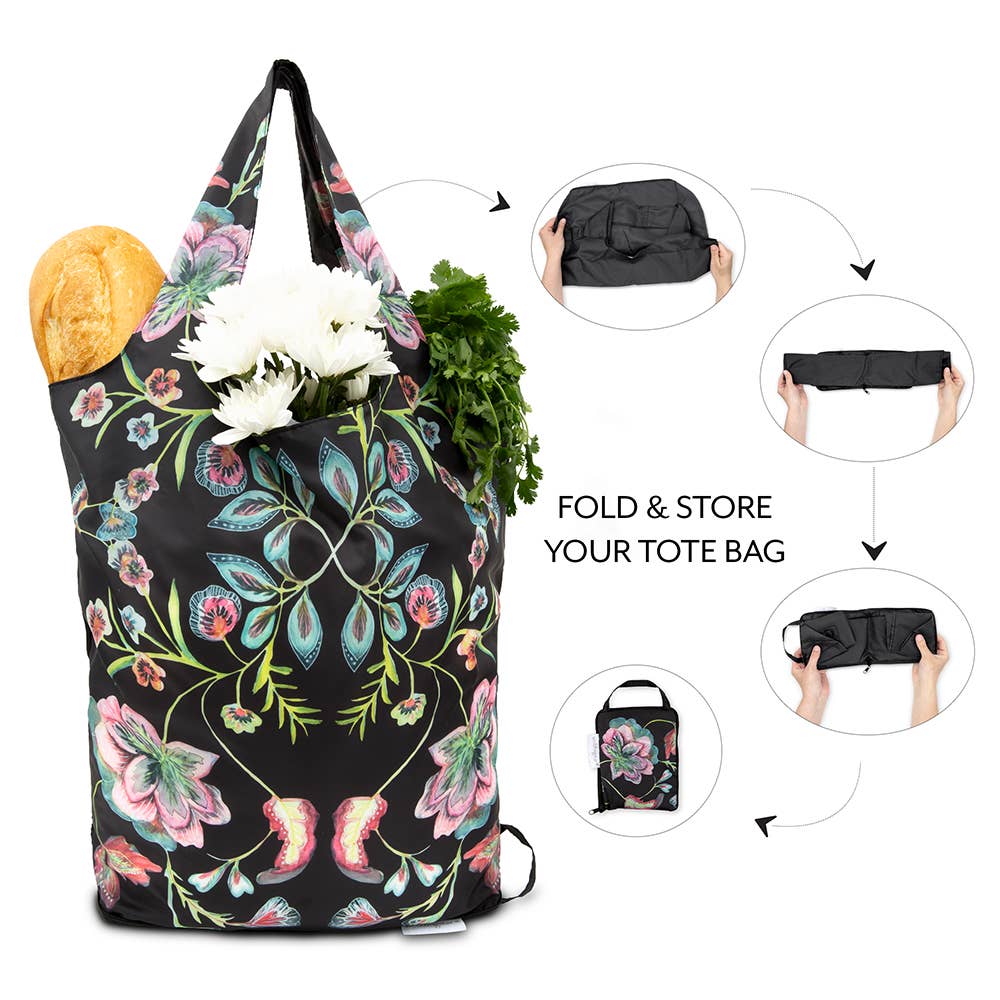 Weddingstar Inc. - Vente Sacs de course/à provisions - Sac fourre-tout compact pliable réutilisable - Vintage Floral3
