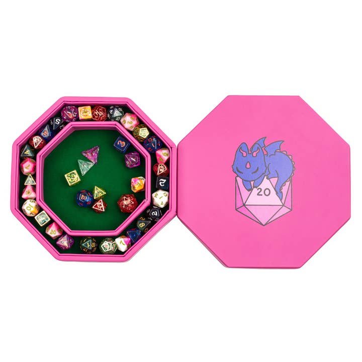 Plateau à dés et support pour Hero's Hoard - Dragon avec D20 pour la vente par Hymgho Premium Dice