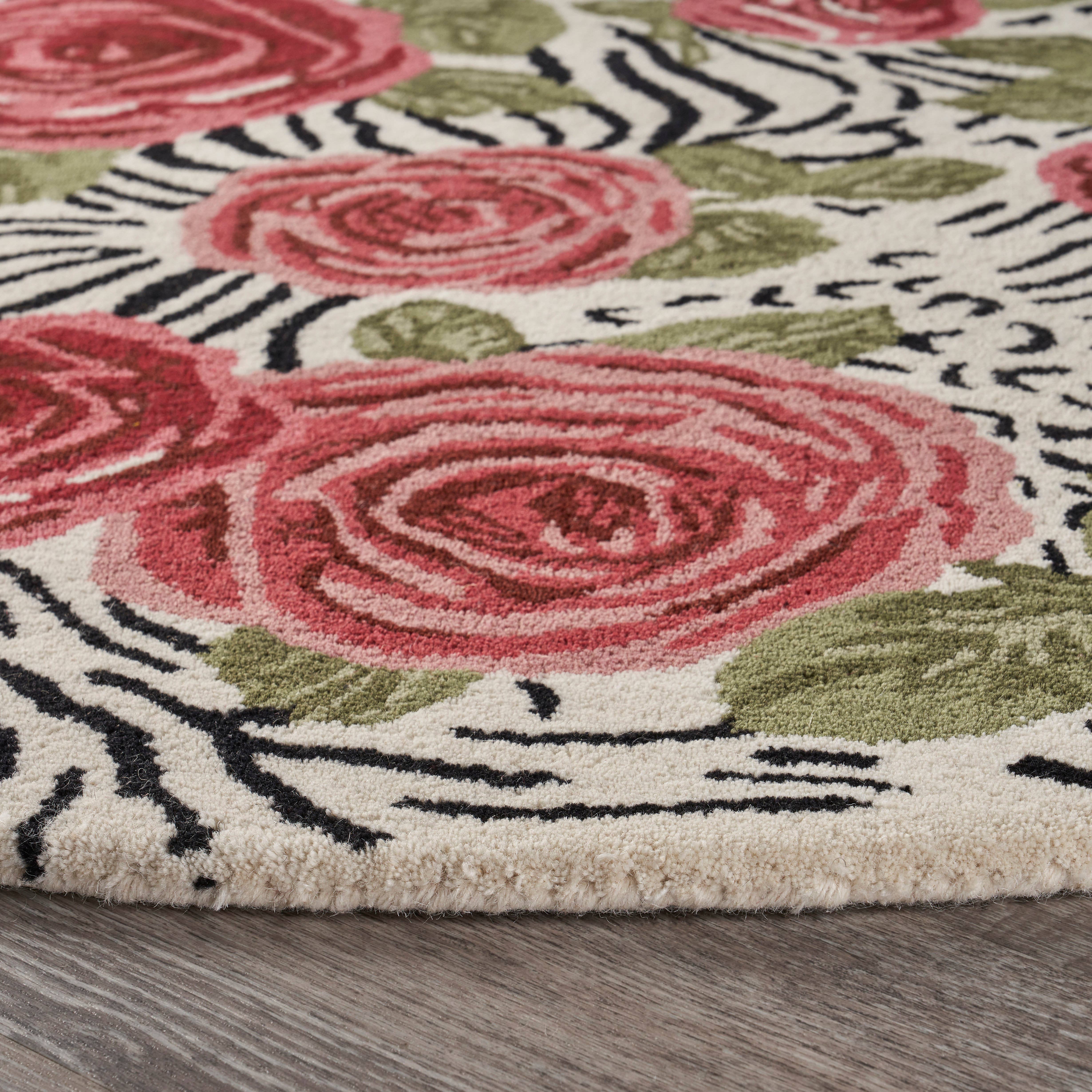 LR Home - Wholesale Area Rug - Raelyn Vintage Floral Hand-Tufted Wool Round Indoor Area Rug40