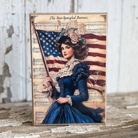 HMK880B Star Spangled Banner Block for wholesale by JanMichaels Art & Home