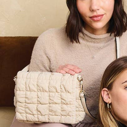 Jen & Co. - Wholesale Crossbody Bag - Women's - M2512 Tegan Quilted Nylon Crossbody w/ Snap Closure