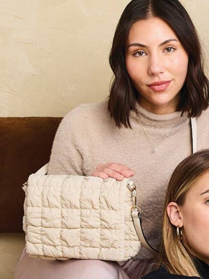 M2512 Tegan Quilted Nylon Crossbody w/ Snap Closure for wholesale by Jen & Co.