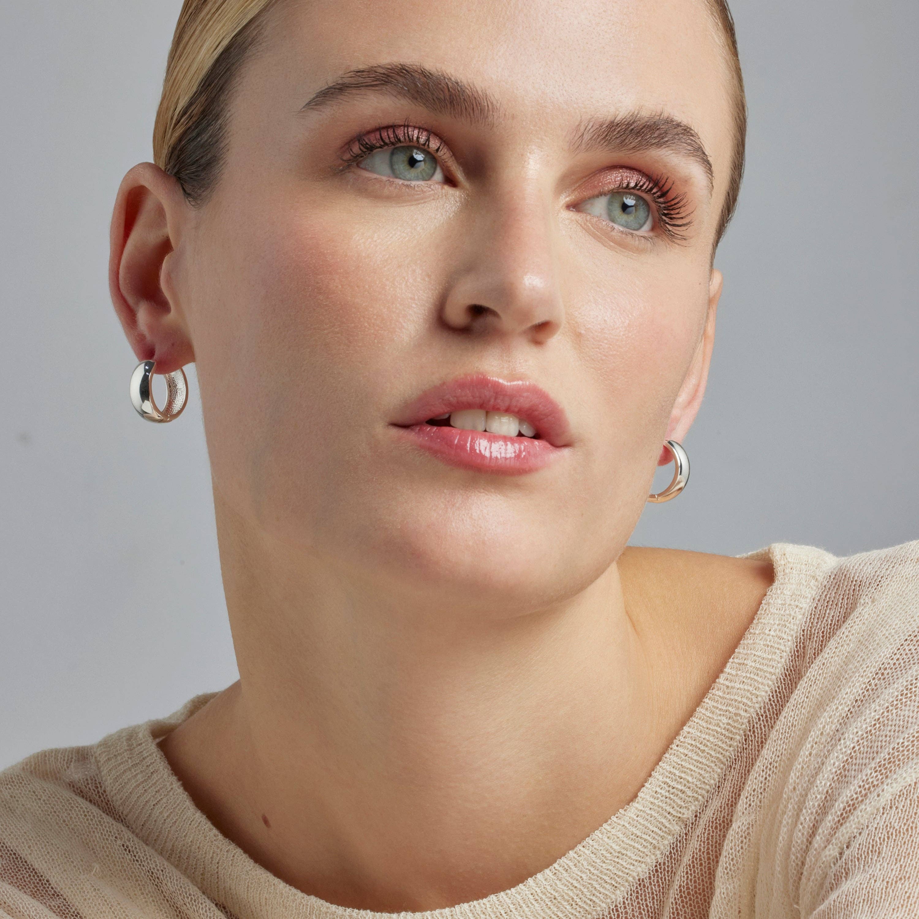 Luxenter - Wholesale Hoop Earrings - Pendientes acabados en rodio - Apruk3