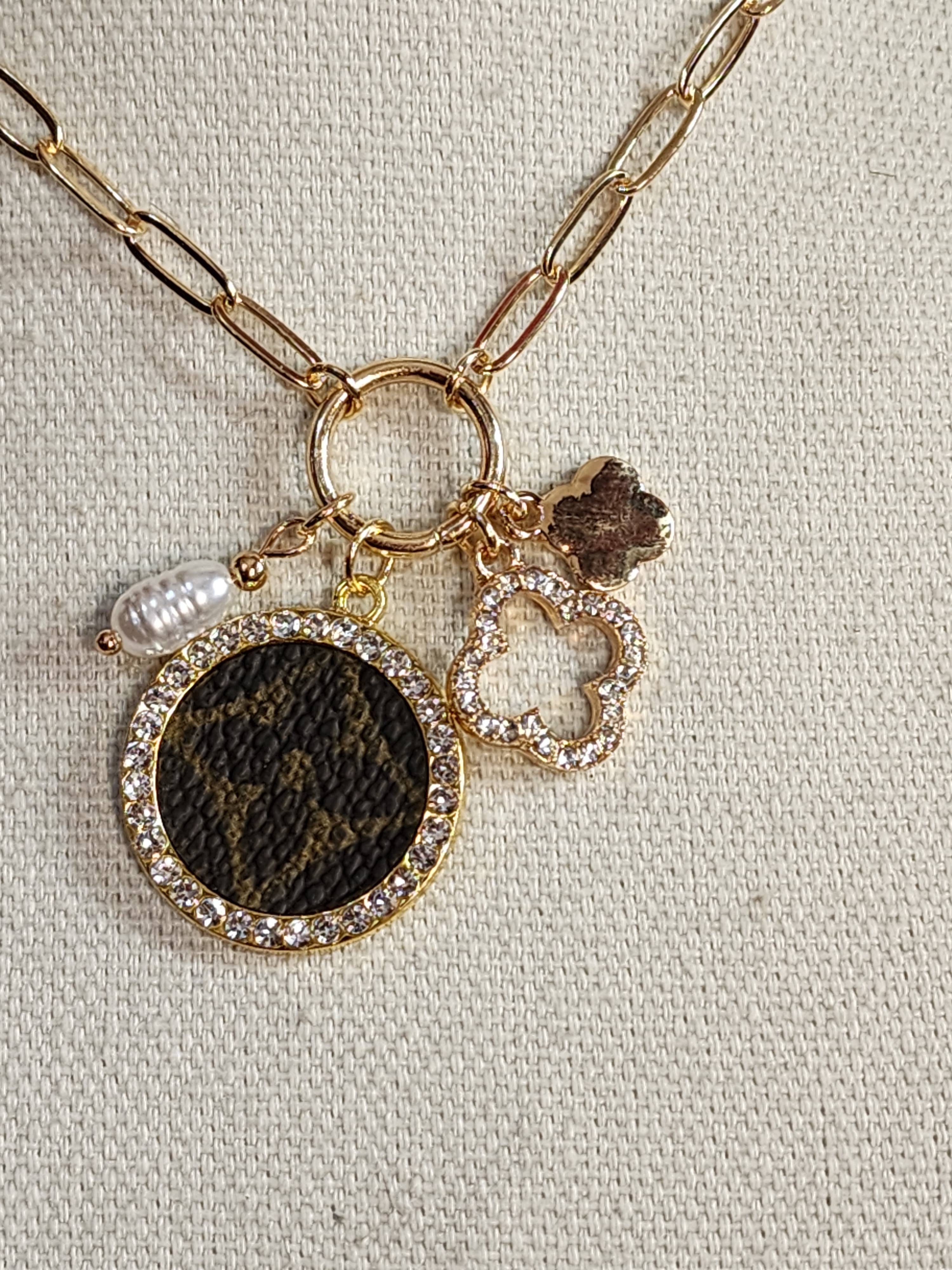 Upcycled Always & Forever accessories - Wholesale Pendant/Charm Necklace - Upcycled LV mixed charm necklace 2