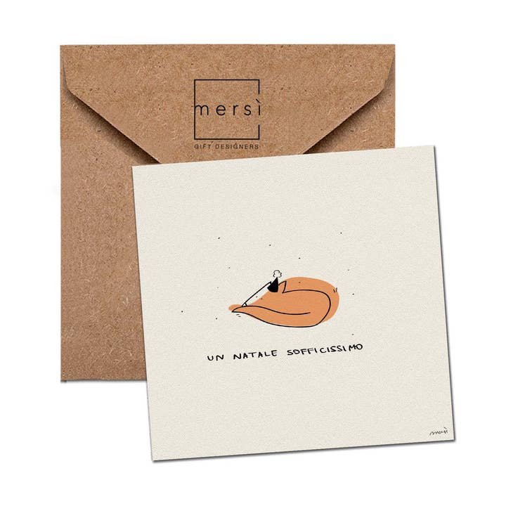 C91 - Greeting card - Christmas card - fox - fox for wholesale by mersì gift designers