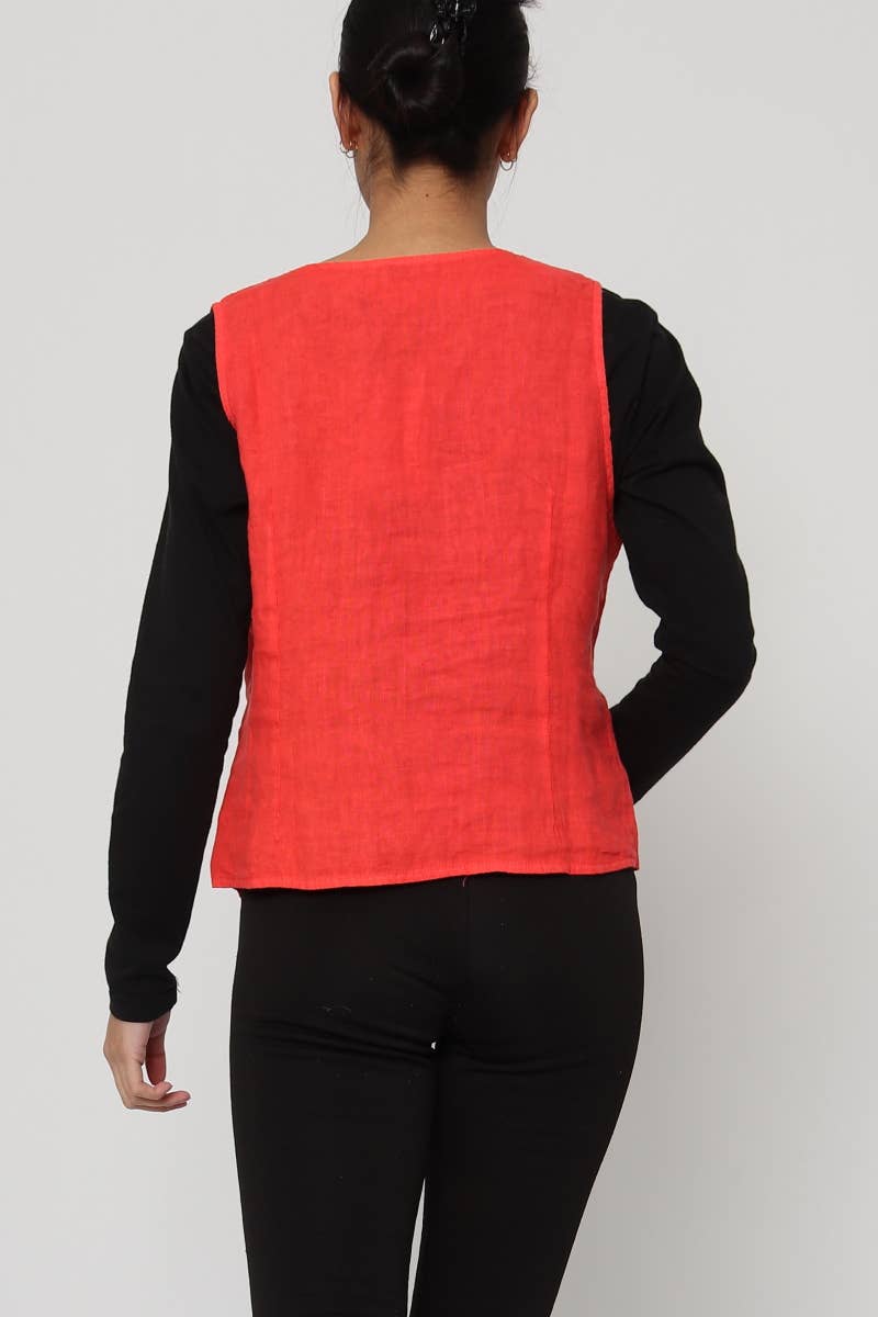 LÉA & LUC - Wholesale Button Down Shirt - Women's - Sleeveless shirt in 100% Linen REF. 514622