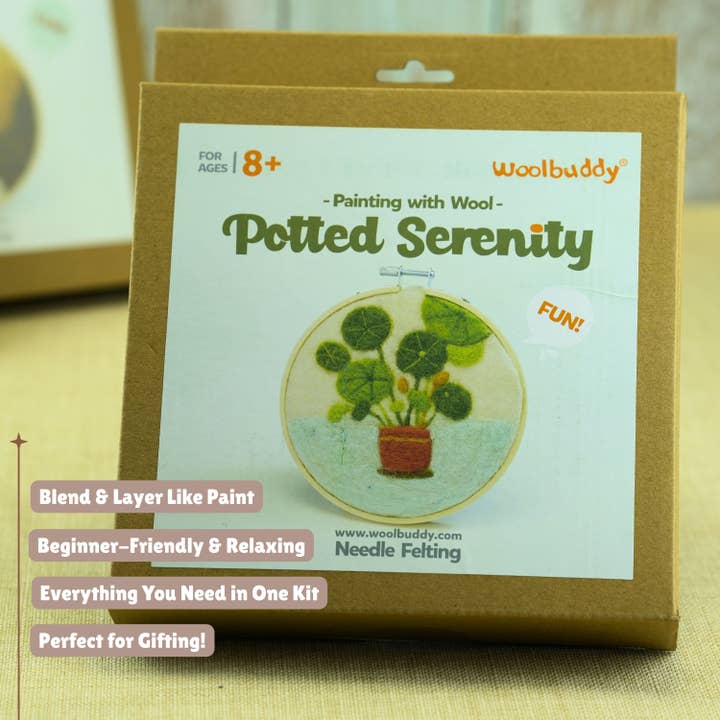 Woolbuddy - Wholesale DIY Craft Kit - Wool Painting Kit: Potted Serenity Plant4