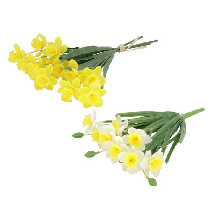 2 Assorted White and Yellow Daffodil Picks for wholesale by WT Collection