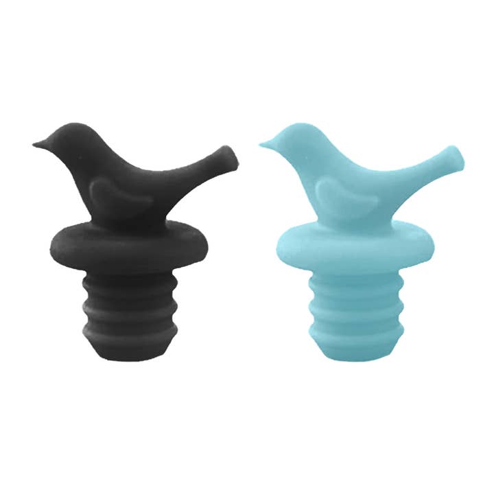 Oggi - Wholesale Wine Stopper - 2 pc Little Bird Silicone Bottle Stopper Set