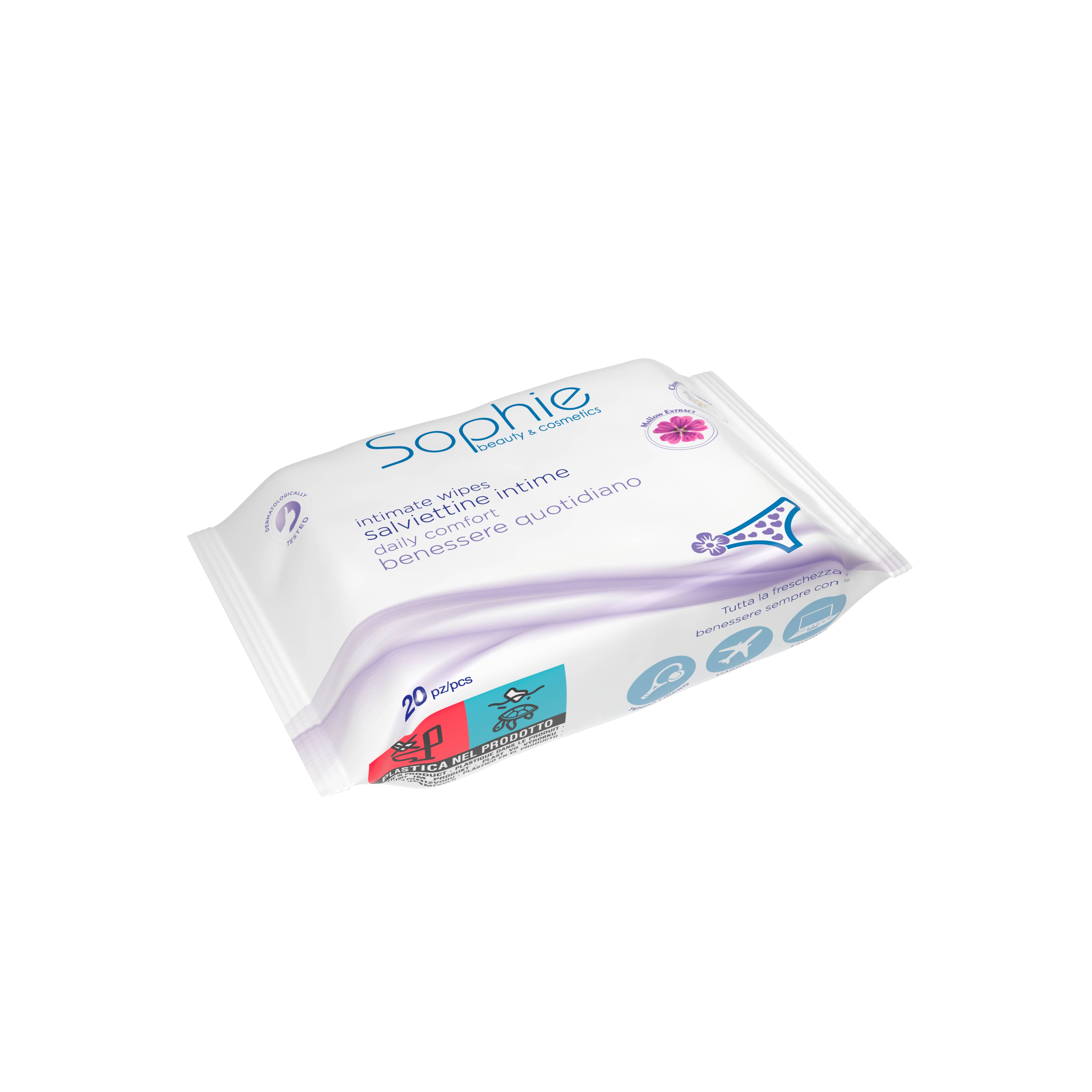 A+CURE - Venta al por mayor Toallitas/limpiadores íntimos - Toallitas íntimas Sophie para higiene, 20 unidades