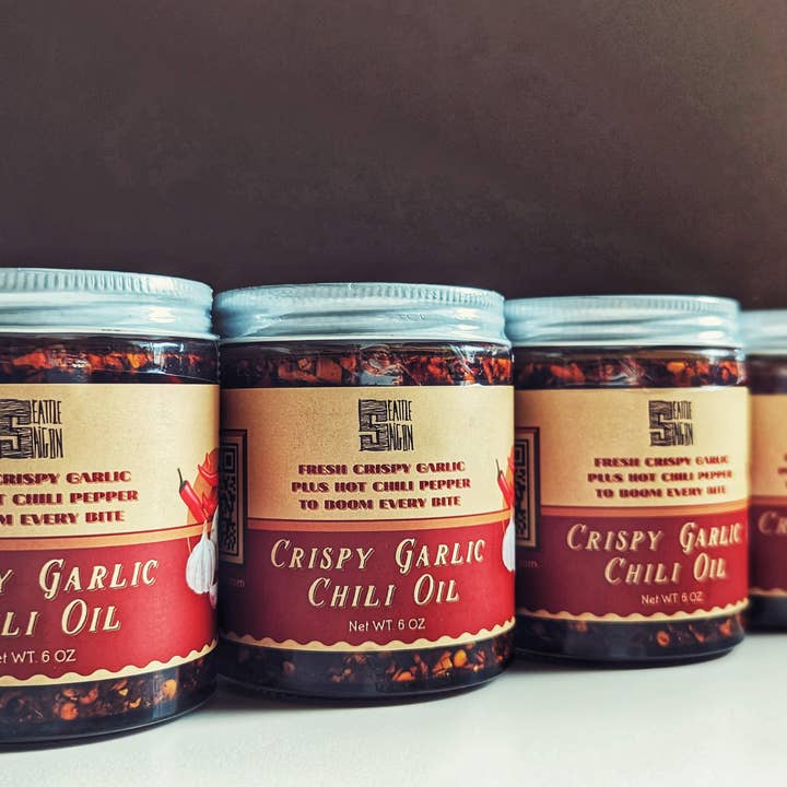 Seattle and Saigon - Wholesale Hot Sauce - CRISPY GARLIC CHILI OIL, Do-everything Viet sauce,Made in WA1