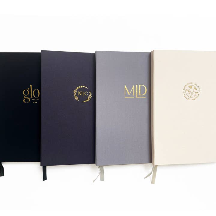 Studio Portmanteau - Wholesale Notebook - Custom Logo Foil Embossed Linen Notebook | Neutral Tones