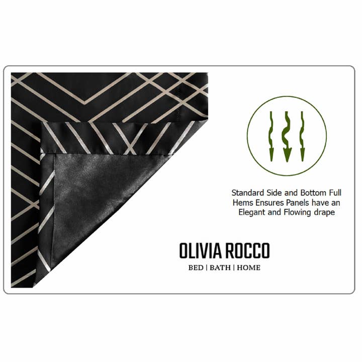 Geometric Black Sparkle Blackout Curtains for wholesale on Faire8