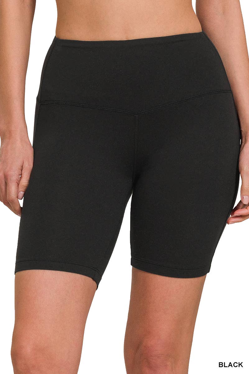 Vanilla Monkey - Wholesale Athletic Shorts - Women's - Brushed Wide Waistband Biker Shorts0