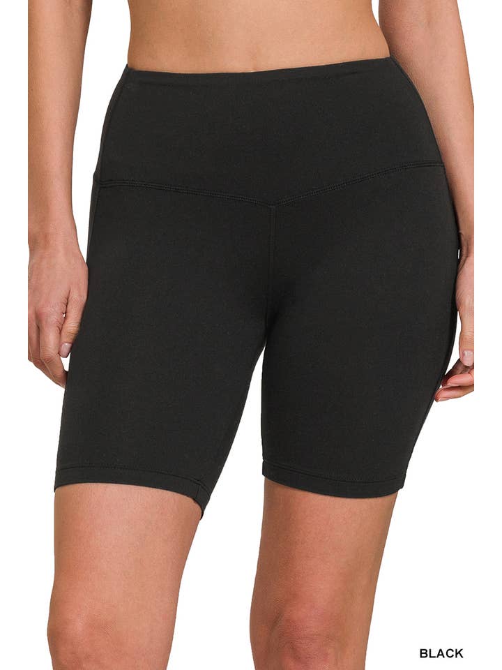 Vanilla Monkey - Wholesale Athletic Shorts - Women's - Brushed Wide Waistband Biker Shorts